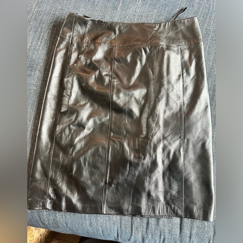 Jaclyn Smith Leather Skirt Size 14 Black